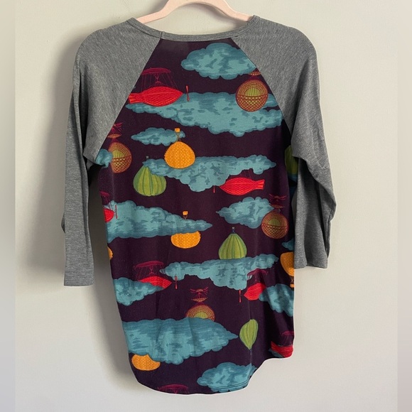 Lularoe Hot Air Balloon Randy Baseball Tee - Picture 6 of 8